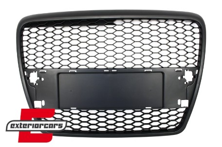 Prednja maska RS6 dizajn (mat crna) / Audi A6 4F 4F2 C6 (2004-2011), GRAU36