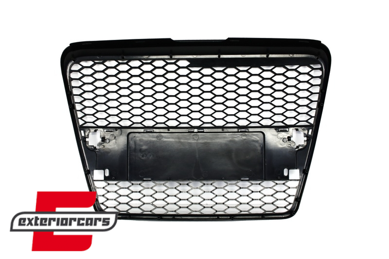 Prednja maska RS6 dizajn (mat crna) / Audi A6 4F 4F2 C6 (2004-2011), GRAU36