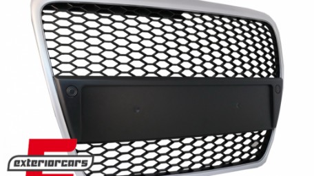 Prednja maska RS6 dizajn (mat srebrna) / Audi A6 4F 4F2 C6 (2004-2011), GRAU38