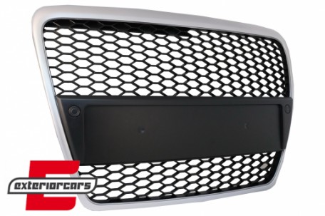 Prednja maska RS6 dizajn (mat srebrna) / Audi A6 4F 4F2 C6 (2004-2011), GRAU38