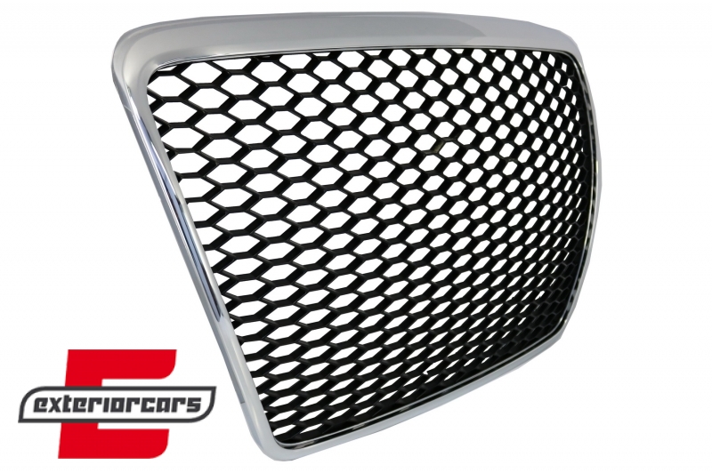 Prednja maska RS6 dizajn (piano crna/chrome) / Audi A6 4F 4F2 C6 (2004-2011), GRAU14