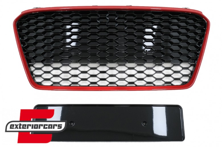 Prednja maska RS8 dizajn (piano crna/crvena) / Audi R8 Facelift (2013-2015), FGAUR84S2R