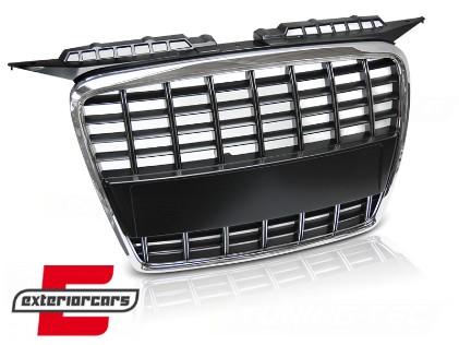 Prednja maska S3 dizajn (chrome/crna) / Audi A3 8P 8PA (2004-2007), GRAU59