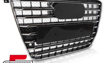 Prednja maska S8 dizajn (crna/chrome) / Audi A8 D4 (2010-2013), GRAUC1