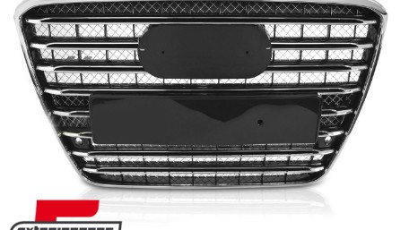 Prednja maska S8 dizajn (crna/chrome) / Audi A8 D4 (2010-2013), GRAUC1