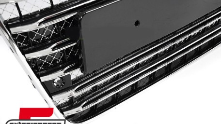 Prednja maska S8 dizajn (crna/chrome) / Audi A8 D4 (2010-2013), GRAUC1