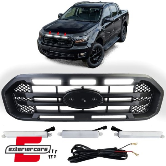 Prednja maska sa LED svjetlom (crna) / Ford Ranger T8 (2019-2023), 42188SET
