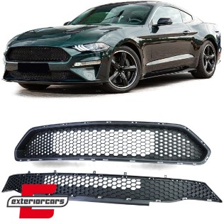 Prednja maska & središnja donja mrežica prednjeg branika (mat crna) / Ford Mustang Coupe Cabrio Facelift (08.2017-2022), 41499