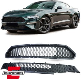 Prednja maska & središnja donja mrežica prednjeg branika (mat crna) / Ford Mustang Coupe Cabrio Facelift (08.2017-2022), 41499