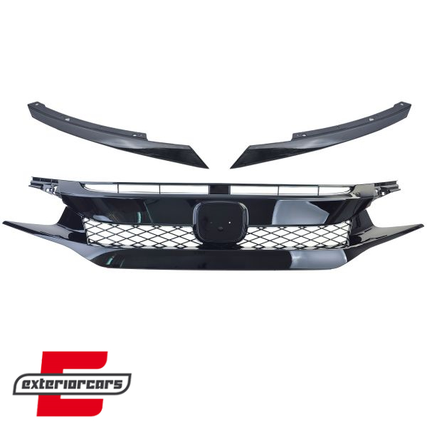 Prednja maska Type R dizajn (piano crna) / Honda Civic X (2016-2021), 43249