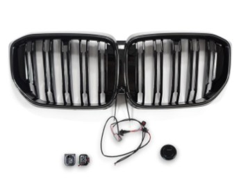 Prednja maska XM dizajn + LED (piano crna) / BMW X5 G05 LCI (04.2023-), GCP-080581