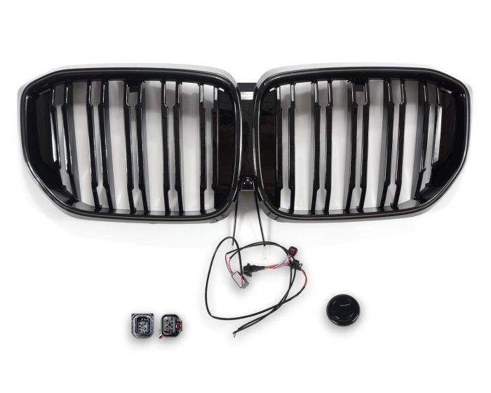 Prednja maska XM dizajn + LED (piano crna) / BMW X5 G05 LCI (04.2023-), GCP-080581