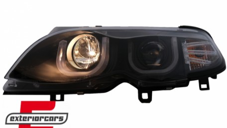 Prednja svjetla 3D Angel Eyes (crna) / BMW serije 3 E46 Facelift limuzina karavan (2001-2005), LPBM96