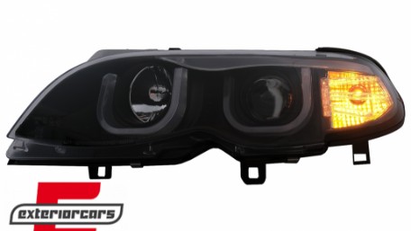 Prednja svjetla 3D Angel Eyes (crna) / BMW serije 3 E46 Facelift limuzina karavan (2001-2005), LPBM96