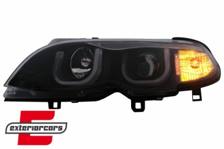 Prednja svjetla 3D Angel Eyes (crna) / BMW serije 3 E46 Facelift limuzina karavan (2001-2005), LPBM96