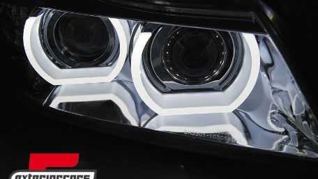 Prednja svjetla 3D Angel Eyes LED DRL Xenon (chrome) / BMW serije 3 E90 E91 LCI (2008-2011), LPBMM9