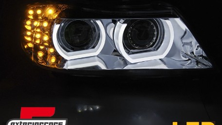 Prednja svjetla 3D Angel Eyes LED DRL Xenon (chrome) / BMW serije 3 E90 E91 LCI (2008-2011), LPBMM9