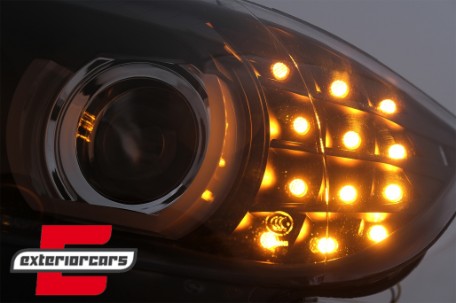 Prednja svjetla 3D Angel Eyes LED DRL Xenon (crna) / BMW serije 3 E90 E91 LCI (2008-2011), LPBML2