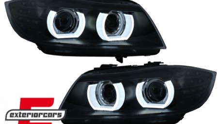 Prednja svjetla 3D Angel Eyes LED DRL Xenon (crna) / BMW serije 3 E90 E91 LCI (2008-2011), LPBML2