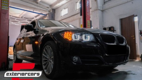 Prednja svjetla 3D Angel Eyes LED DRL Xenon (crna) / BMW serije 3 E90 E91 LCI (2008-2011), LPBML2