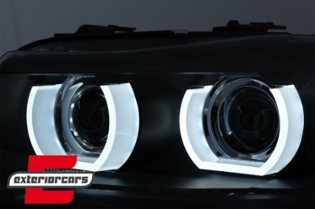 Prednja svjetla 3D Angel Eyes LED DRL Xenon (crna) / BMW serije 3 E90 E91 LCI (2008-2011), LPBML2