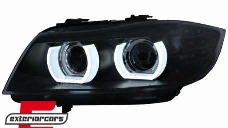 Prednja svjetla 3D Angel Eyes LED DRL Xenon (crna) / BMW serije 3 E90 E91 LCI (2008-2011), LPBMN0