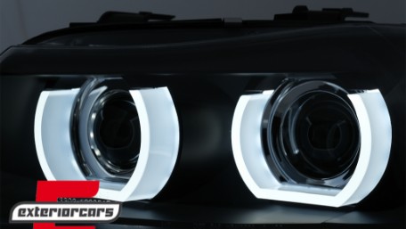Prednja svjetla 3D Angel Eyes LED DRL Xenon (crna) / BMW serije 3 E90 E91 LCI (2008-2011), LPBMN0