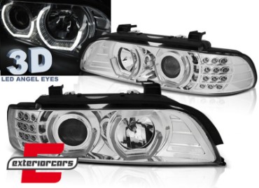 Prednja svjetla 3D Angel Eyes LED žmigavci (chrome) / BMW serije 5 E39 (09.1995-06.2003), LPBM05