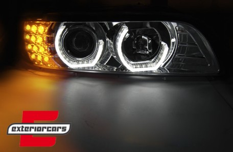 Prednja svjetla 3D Angel Eyes LED žmigavci (chrome) / BMW serije 5 E39 (09.1995-06.2003), LPBM05