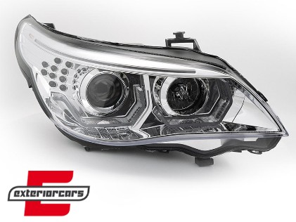 Prednja svjetla 3D Angel Eyes LED žmigavci (chrome) / BMW serije 5 E60 E61 (2003-2007), LPBMK3