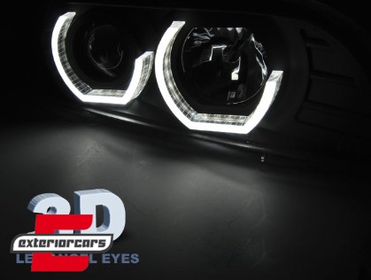Prednja svjetla 3D Angel Eyes LED žmigavci (crna) / BMW serije 5 E39 (09.1995-06.2003), LPBM19