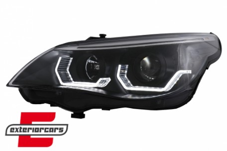 Prednja svjetla 3D Angel Eyes LED žmigavci (crna) / BMW serije 5 E60 E61 (2003-2007), LPBMK4