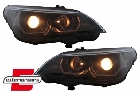 Prednja svjetla 3D Angel Eyes LED žmigavci (crna) / BMW serije 5 E60 E61 (2003-2007), LPBMK4