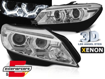 Prednja svjetla 3D Angel Eyes SEQ žmigavci XENON (chrome) / BMW Z4 E89 (2009-2013), LPBMM7