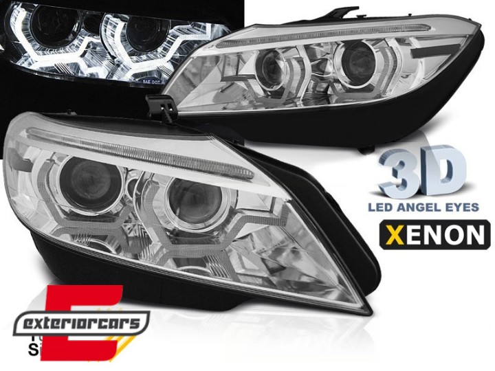 Prednja svjetla 3D Angel Eyes SEQ žmigavci XENON (chrome) / BMW Z4 E89 (2009-2013), LPBMM7