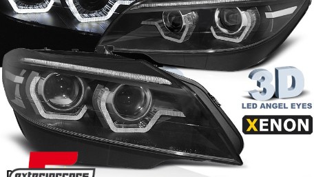 Prednja svjetla 3D Angel Eyes SEQ žmigavci XENON (crna) / BMW Z4 E89 (2009-2013), LPBML4