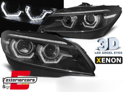 Prednja svjetla 3D Angel Eyes SEQ žmigavci XENON (crna) / BMW Z4 E89 (2009-2013), LPBMM8