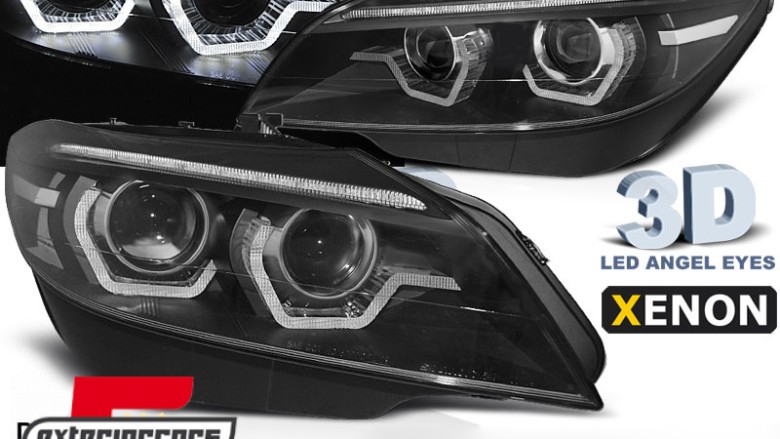 Prednja svjetla 3D Angel Eyes SEQ žmigavci XENON (crna) / BMW Z4 E89 (2009-2013), LPBMM8