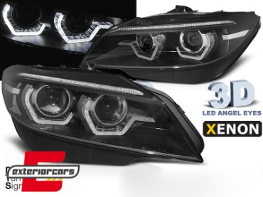 Prednja svjetla 3D Angel Eyes SEQ žmigavci XENON (crna) / BMW Z4 E89 (2009-2013), LPBMM8