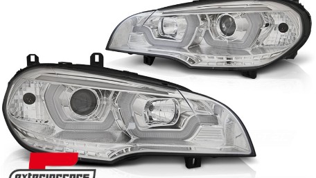 Prednja svjetla 3D Angel Eyes TubeLight DRL (chrome) / BMW X5 E70 (2007-2013), LPBMG8