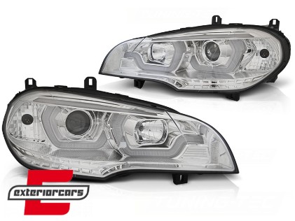 Prednja svjetla 3D Angel Eyes TubeLight DRL (chrome) / BMW X5 E70 (2007-2013), LPBMG8