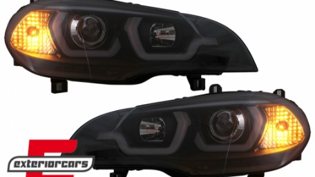 Prednja svjetla 3D Angel Eyes TubeLight DRL (crna) / BMW X5 E70 (2007-2013), LPBMG9
