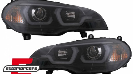 Prednja svjetla 3D Angel Eyes TubeLight DRL (crna) / BMW X5 E70 (2007-2013), LPBMG9