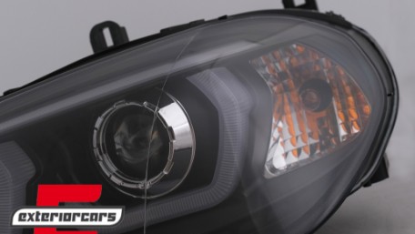 Prednja svjetla 3D Angel Eyes TubeLight DRL (crna) / BMW X5 E70 (2007-2013), LPBMG9