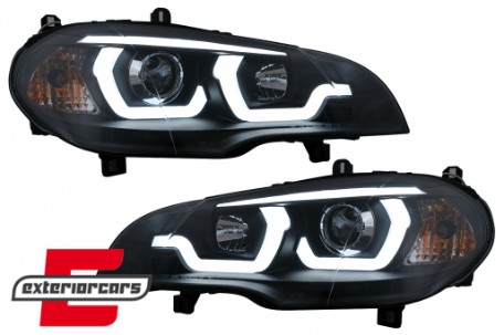Prednja svjetla 3D Angel Eyes TubeLight DRL (crna) / BMW X5 E70 (2007-2013), LPBMG9