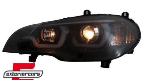 Prednja svjetla 3D Angel Eyes TubeLight DRL (crna) / BMW X5 E70 (2007-2013), LPBMG9