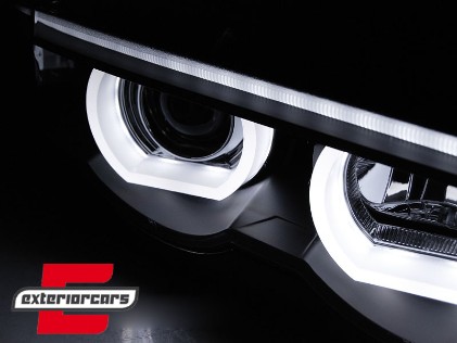 Prednja svjetla 3D LED Angel Eyes (crna) / BMW serije 7 E38 (1994-1998), LPBML6