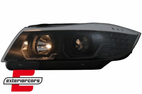 Prednja svjetla 3D LED Angel Eyes LED žmigavci (crna) / BMW serije 3 E90 limuzina E91 karavan (03.2005-08.2008), LPBMK8