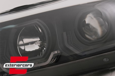 Prednja svjetla 3D LED Angel Eyes LED žmigavci (crna) / BMW serije 3 E90 limuzina E91 karavan (03.2005-08.2008), LPBMK8