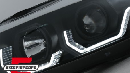 Prednja svjetla 3D LED Angel Eyes LED žmigavci (crna) / BMW serije 3 E90 limuzina E91 karavan (03.2005-08.2008), LPBMK8
